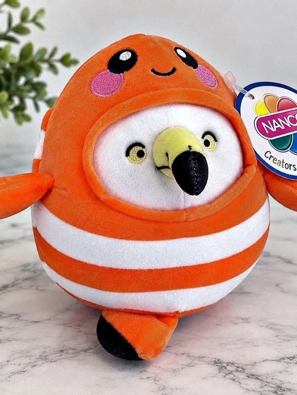 Nanco 7” Flamingo in Orange Fish Costume Plush Stuffed Animal NWT